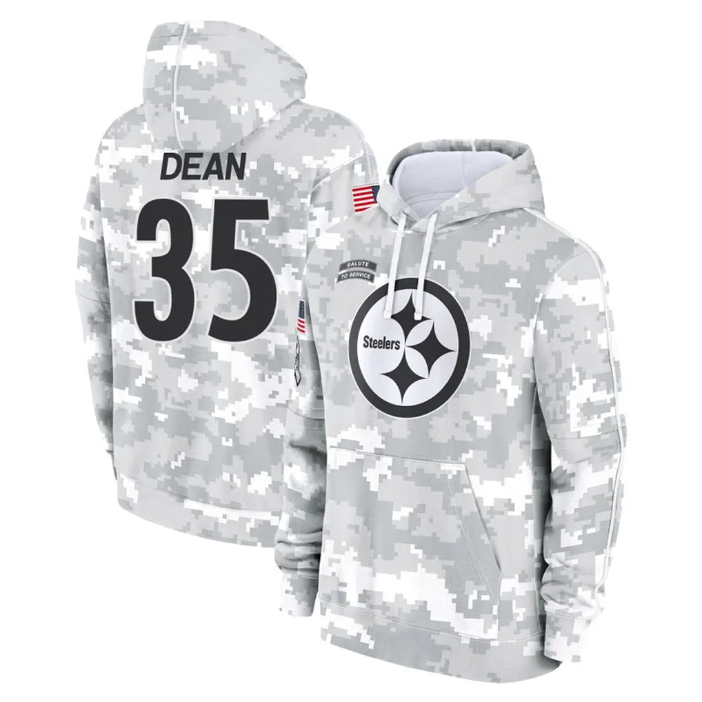 P.Steelers #35 Jamel Dean Player Arctic Camo Limited Salute to Service Pullover Hoodies Game STECN Stitched Jerseys