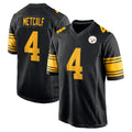 P.Steelers #4 DK Metcalf Player Black Color Rush Home Game STECN Stitched Jerseys