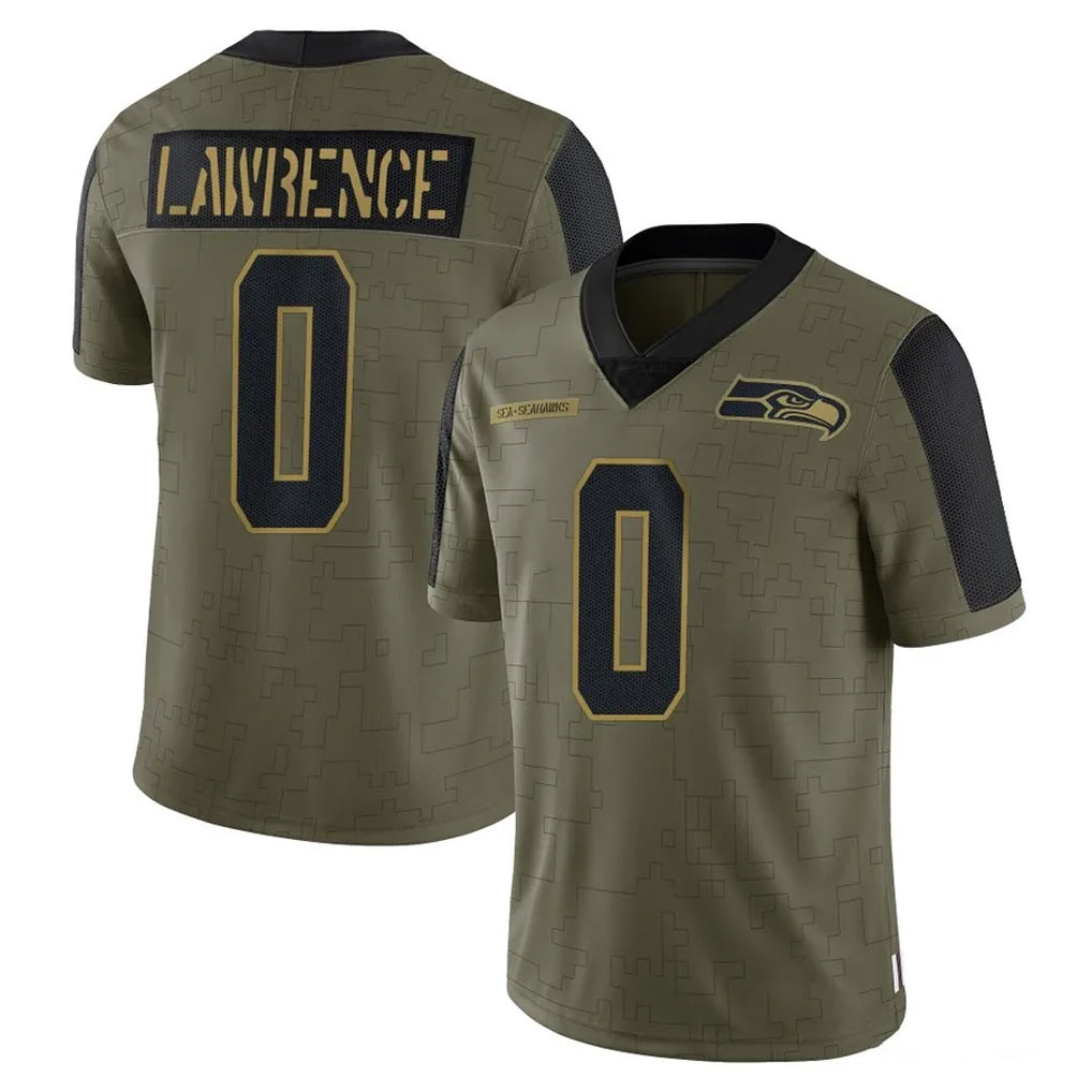 S.Seahawks #0 DeMarcus Lawrence Player Olive Salute To Service Limited Game STECN Stitched Jerseys