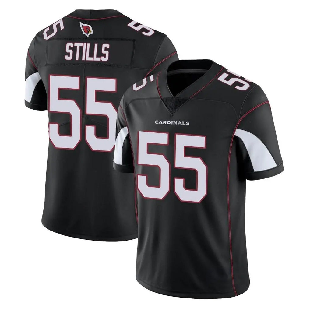 A.Cardinals #55 Dante Stills Player Black Vapor Limited Home Game STECN Stitched Jerseys