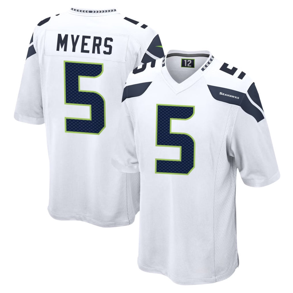 S.Seahawks #5 Jason Myers Player White Home Game STECN Stitched Jerseys