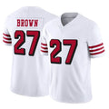 SF.49ers #27 Ji'Ayir Brown Player White Limited Alternate Vapor F.U.S.E. Home Game STECN Stitched Jerseys