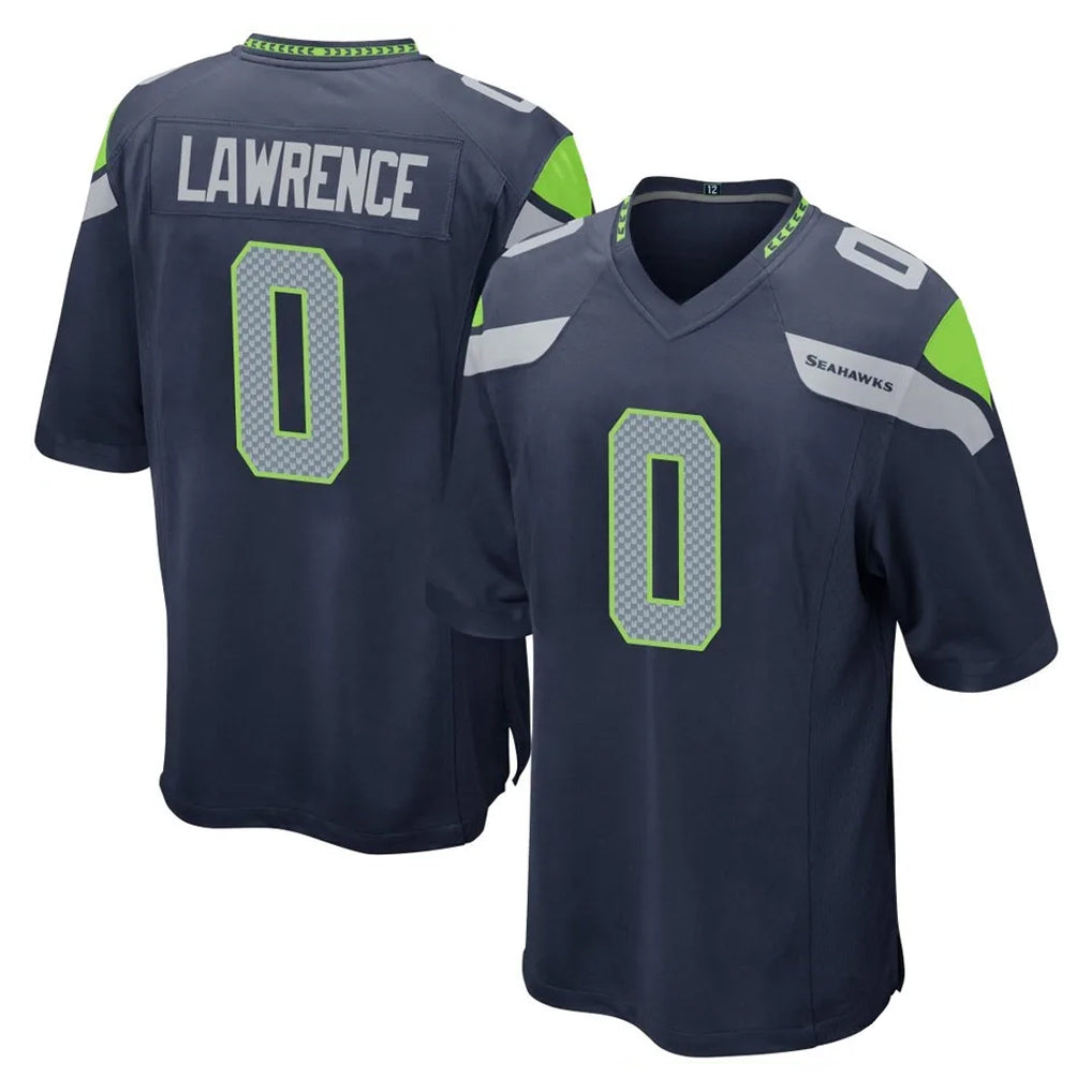 S.Seahawks #0 DeMarcus Lawrence Player Navy Home Game STECN Stitched Jerseys