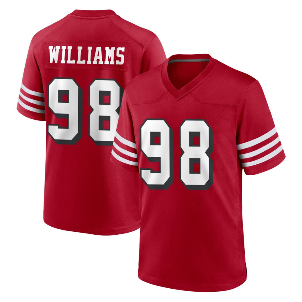 SF.49ers #98 Mykel Williams Player Red Limited Alternate Home Game STECN Stitched Jerseys
