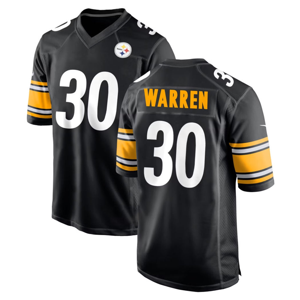 P.Steelers #30 Jaylen Warren Player Black Home Game STECN Stitched Jerseys