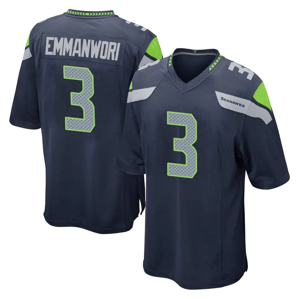 S.Seahawks #3 Nick Emmanwori Player Navy Home Game STECN Stitched Jerseys