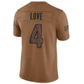 A.Cardinals #4 Jeremiyah Love Player Brown Limited Salute To Service Game STECN Stitched Jerseys