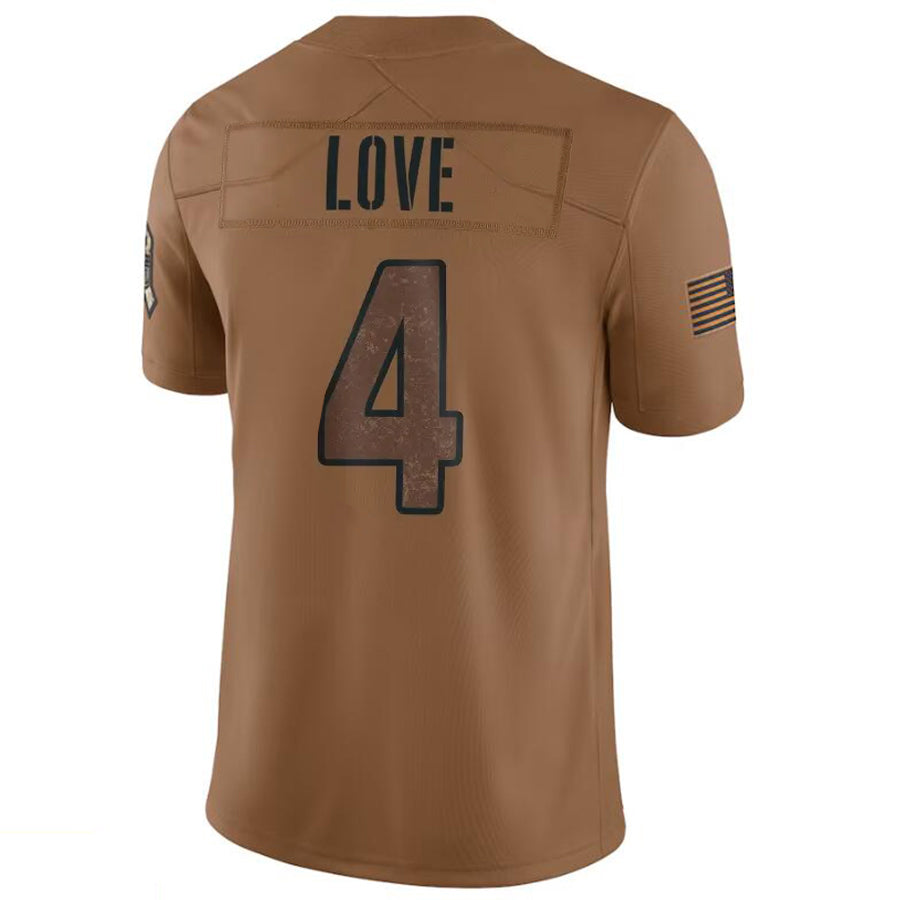 A.Cardinals #4 Jeremiyah Love Player Brown Limited Salute To Service Game STECN Stitched Jerseys