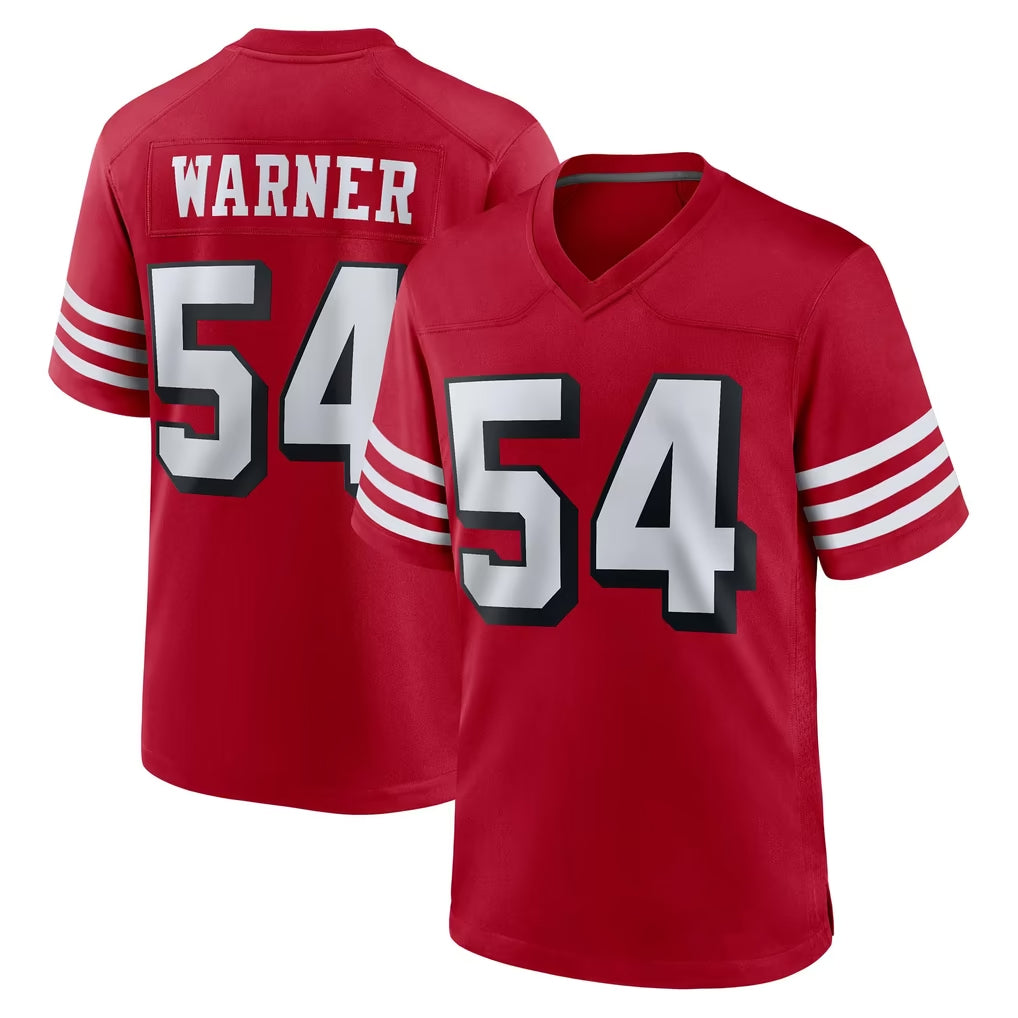 SF.49ers #54 Fred Warner Player Red Limited Alternate Home Game STECN Stitched Jerseys