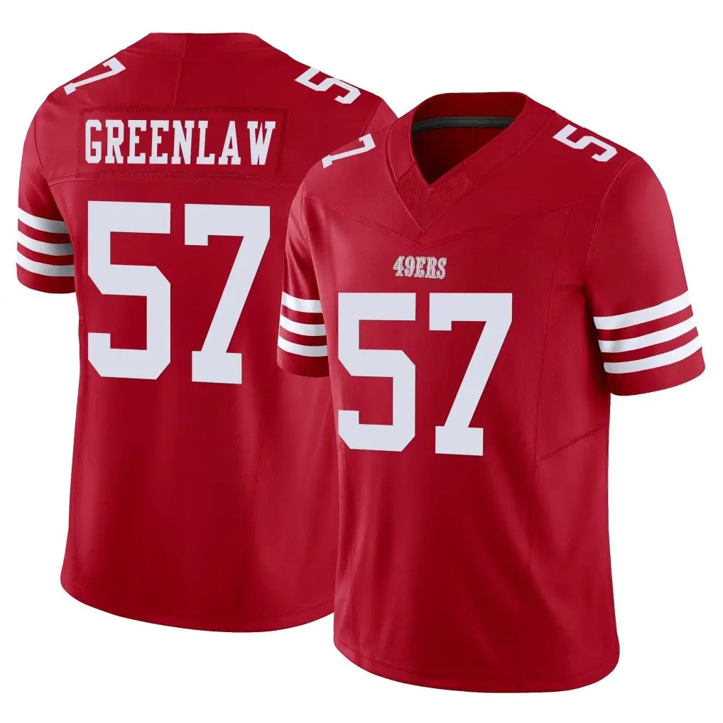 SF.49ers #57 Dre Greenlaw Player Red Limited Vapor F.U.S.E. Home Game STECN Stitched Jerseys