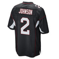 A.Cardinals #2 Will Johnson Player Black Home Game STECN Stitched Jerseys