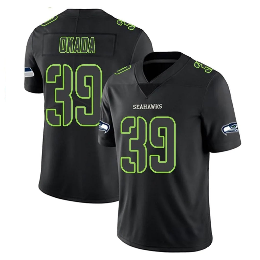 S.Seahawks #39 Ty Okada Player Black Impact Limited Home Game STECN Stitched Jerseys