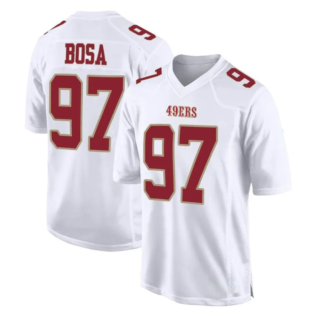 SF.49ers #97 Nick Bosa Player White Fashion Home Game STECN Stitched Jerseys