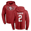 SF.49ers #2 Deommodore Lenoir Player Red LOGO Pullover Hoodies Home Game STECN Stitched Jerseys