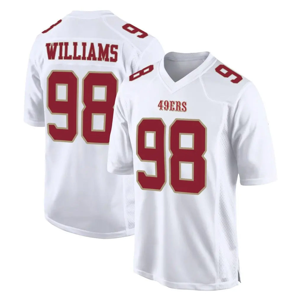 SF.49ers #98 Mykel Williams Player White Fashion Home Game STECN Stitched Jerseys