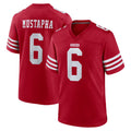 SF.49ers #6 Malik Mustapha Player Red Game Home STECN Stitched Jerseys