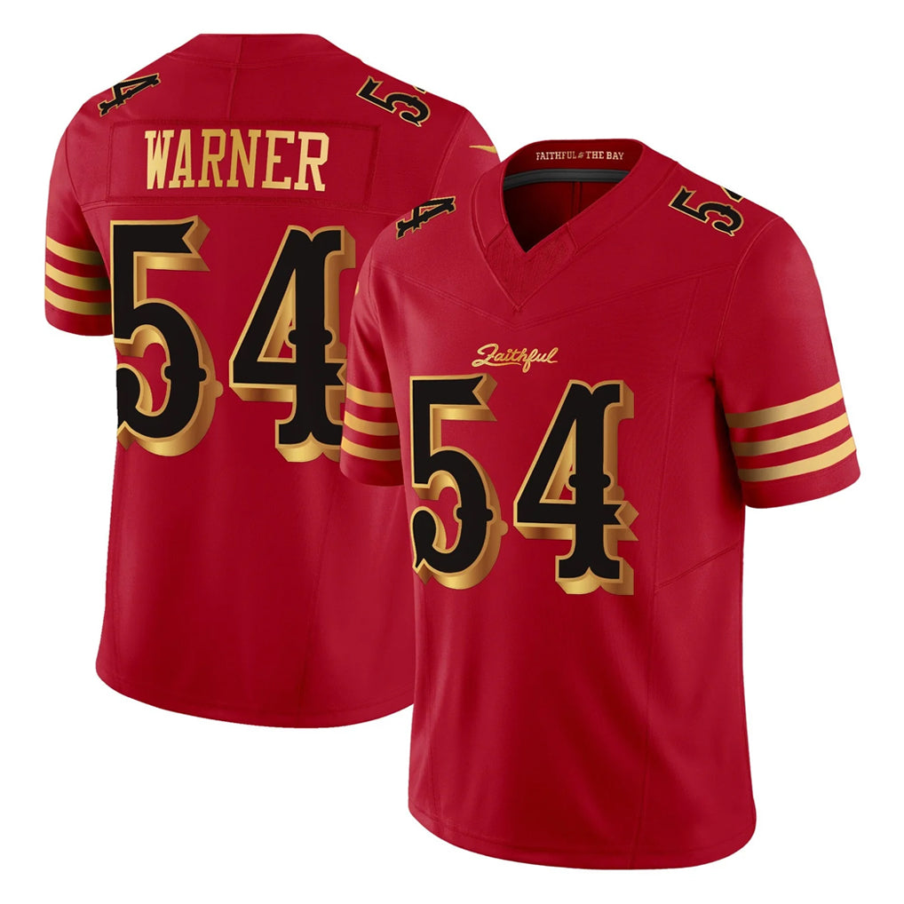 SF.49ers #54 Fred Warner Player Red Rivalries Vapor Limited Home Game STECN Stitched Jerseys