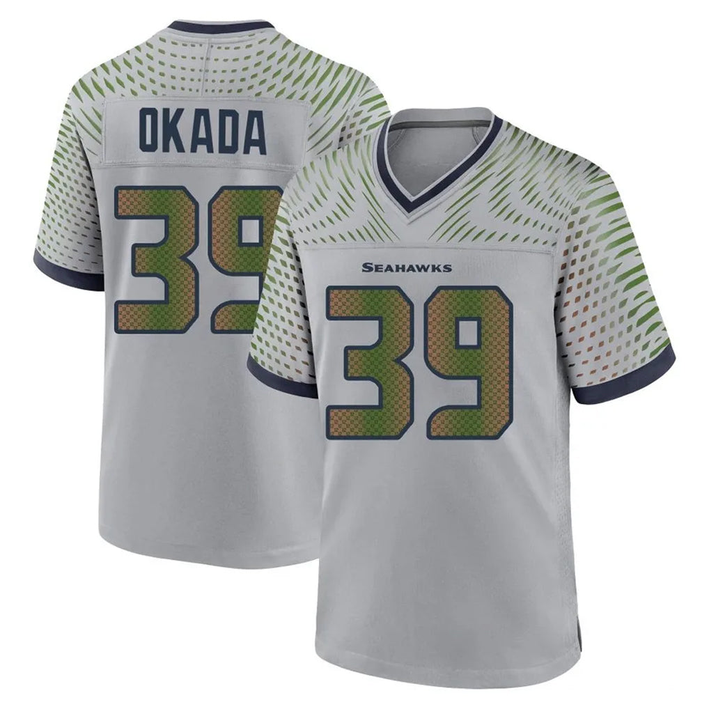 S.Seahawks #39 Ty Okada Player Grey 2025 Rivalries Collection Home Game STECN Stitched Jerseys