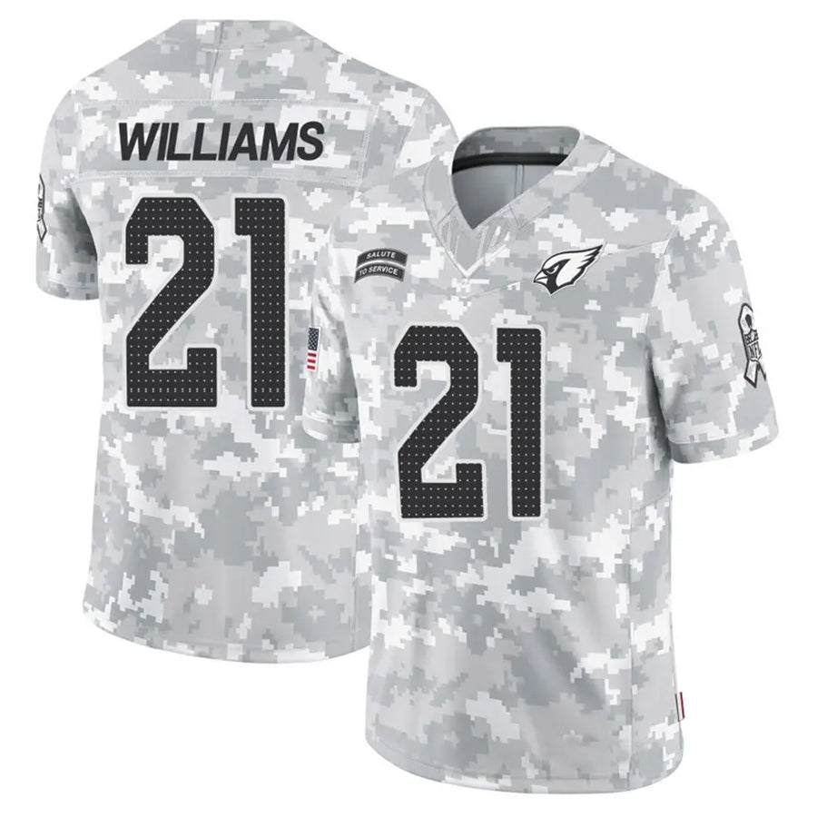 A.Cardinals #21 Garrett Williams Player Camo Salute to Service Limited STECN Stitched Jerseys