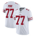 SF.49ers #77 Dominick Puni Player White Limited Vapor Untouchable Home Game STECN Stitched Jerseys
