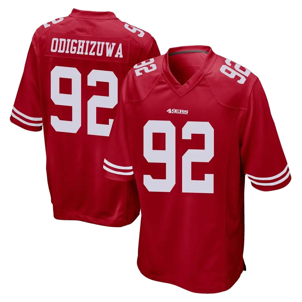 SF.49ers #92 Osa Odighizuwa Player Red Home Game STECN Stitched Jerseys