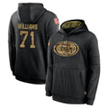 SF.49ers #71 Trent Williams Player Black Salute to Service Sideline Performance Pullover Hoodies Home Game STECN Stitched Jerseys