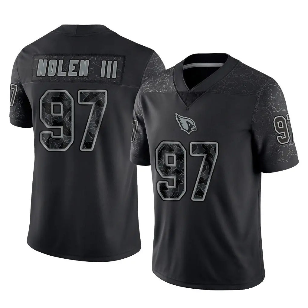 A.Cardinals #97 Walter Nolen III Player Black RFLCTV Limited Home Game STECN Stitched Jerseys