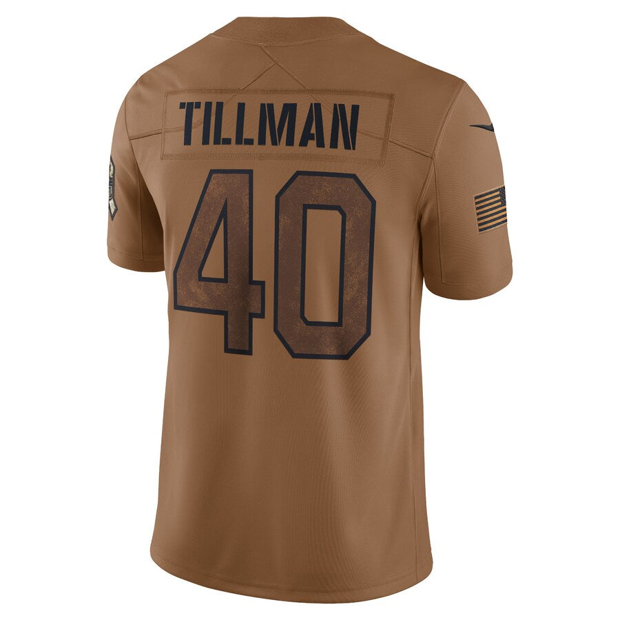 A.Cardinals #40 Pat Tillman Player Brown Salute To Service Limited STECN Stitched Jerseys