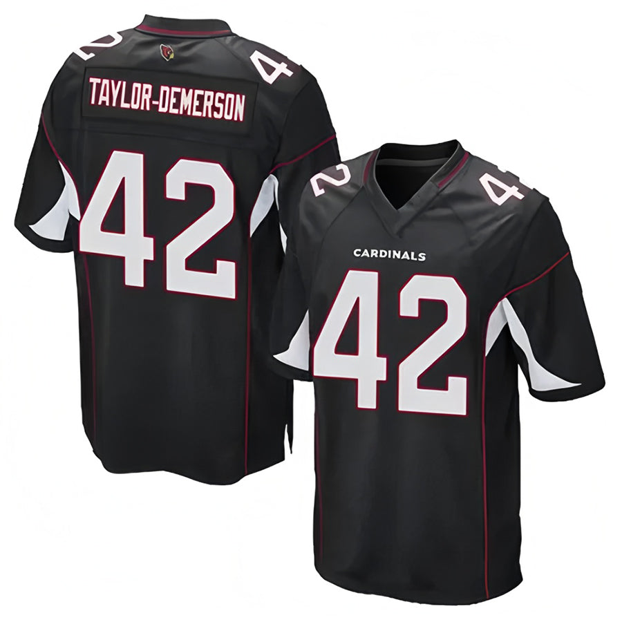 A.Cardinals #42 Dadrion Taylor-Demerson Player Black Game STECN Stitched Jerseys