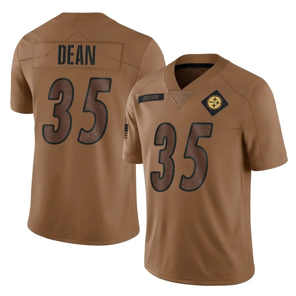 P.Steelers #35 Jamel Dean Player Brown Limited Salute To Service Home Game STECN Stitched Jerseys