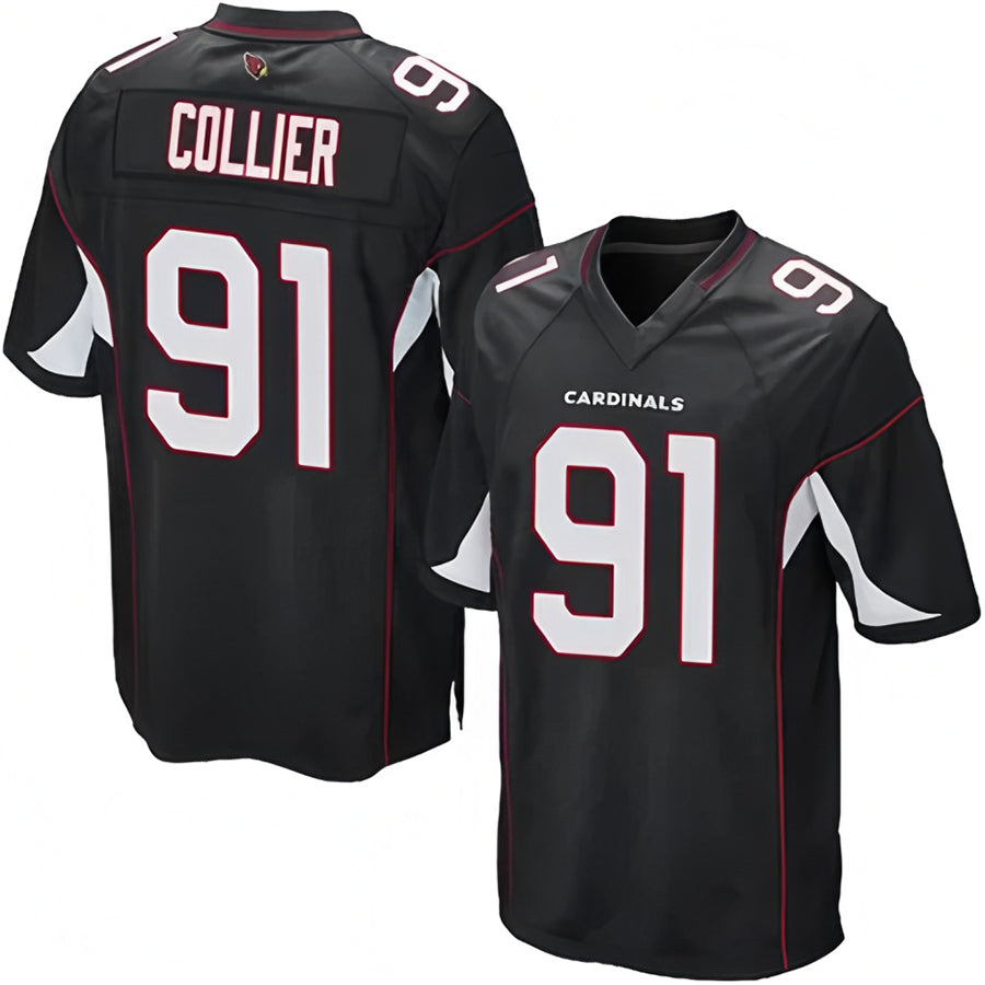 A.Cardinals #91 L.J. Collier Player Black Game STECN Stitched Jerseys