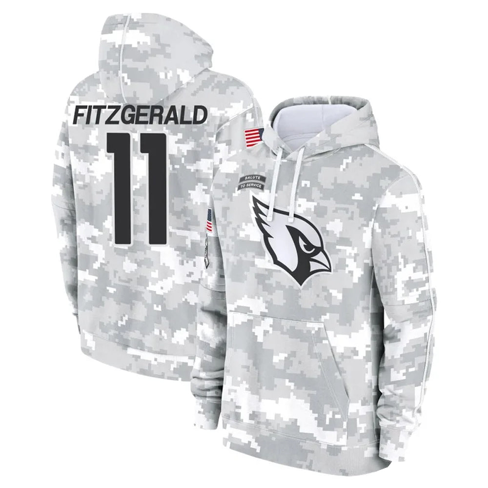A.Cardinals #11 Larry Fitzgerald Player Arctic Camo Salute to Service Limited Hoodie STECN Stitched Jerseys