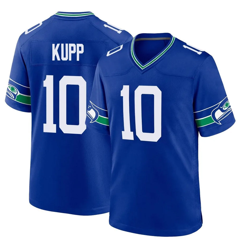 S.Seahawks #10 Cooper Kupp Player Royal Throwback Home Game STECN Stitched Jerseys
