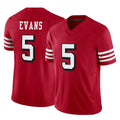 SF.49ers #5 Mike Evans Player Red Limited Alternate Vapor F.U.S.E. Home Game STECN Stitched Jerseys