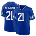 S.Seahawks #21 Devon Witherspoon Player Royal Throwback Home Game STECN Stitched Jerseys