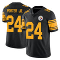 P.Steelers #24 Joey Porter Jr. Player Black Limited Color Rush Home Game STECN Stitched Jerseys