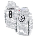 P.Steelers #8 Aaron Rodgers Player Arctic Camo Limited Salute to Service Pullover Hoodies Game STECN Stitched Jerseys