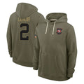SF.49ers #2 Deommodore Lenoir Player Olive Salute to Service Pullover Hoodies Limited STECN Stitched Jerseys