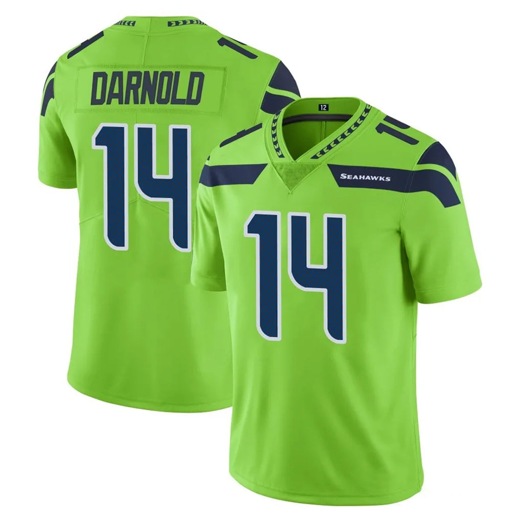 S.Seahawks #14 Sam Darnold Player Green Limited Color Rush Home Game STECN Stitched Jerseys