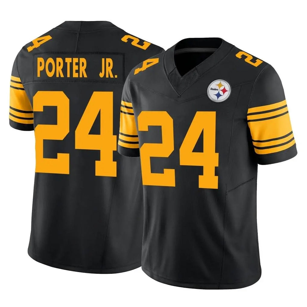 P.Steelers #24 Joey Porter Jr. Player Black Limited 2nd Alternate Vapor F.U.S.E. Home Game STECN Stitched Jerseys