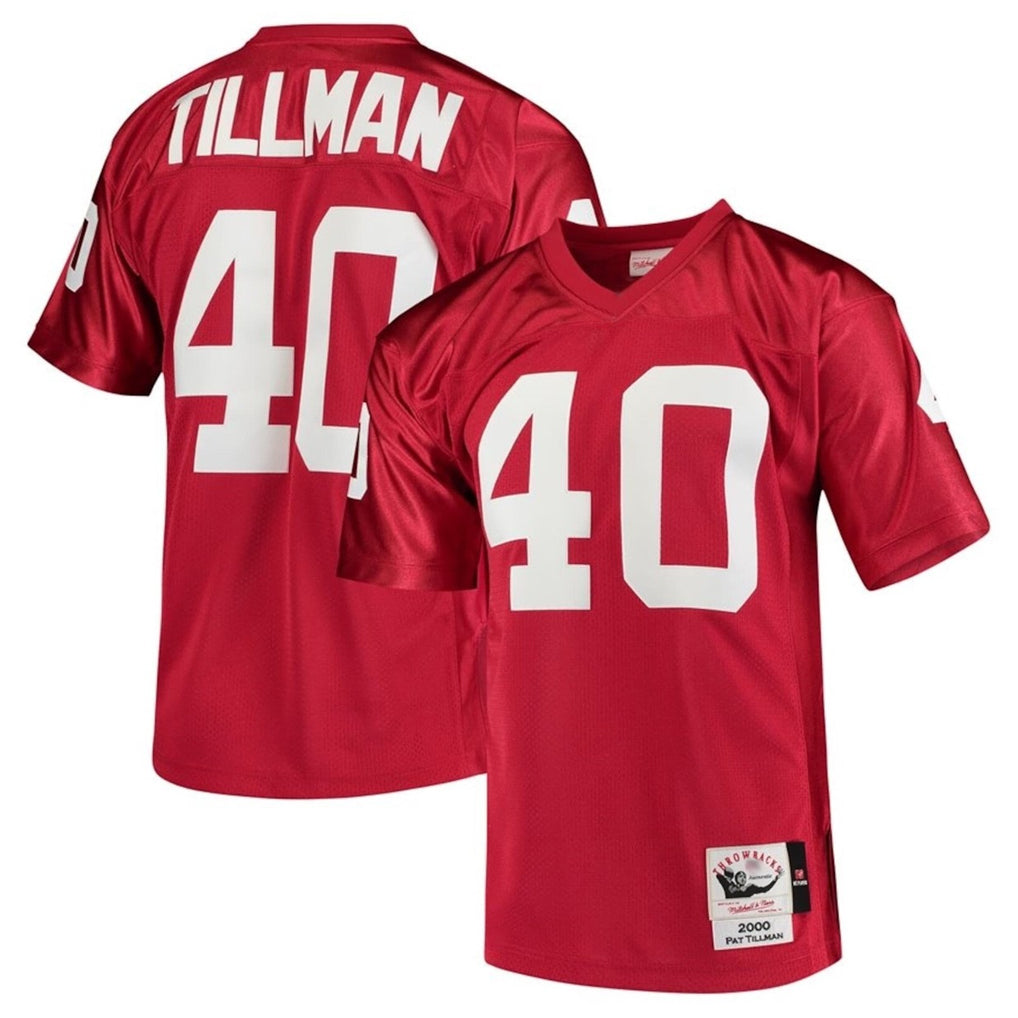 A.Cardinals #40 Pat Tillman Player Red Mitchell & Ness Cardinal Legacy Replica STECN Stitched Jerseys