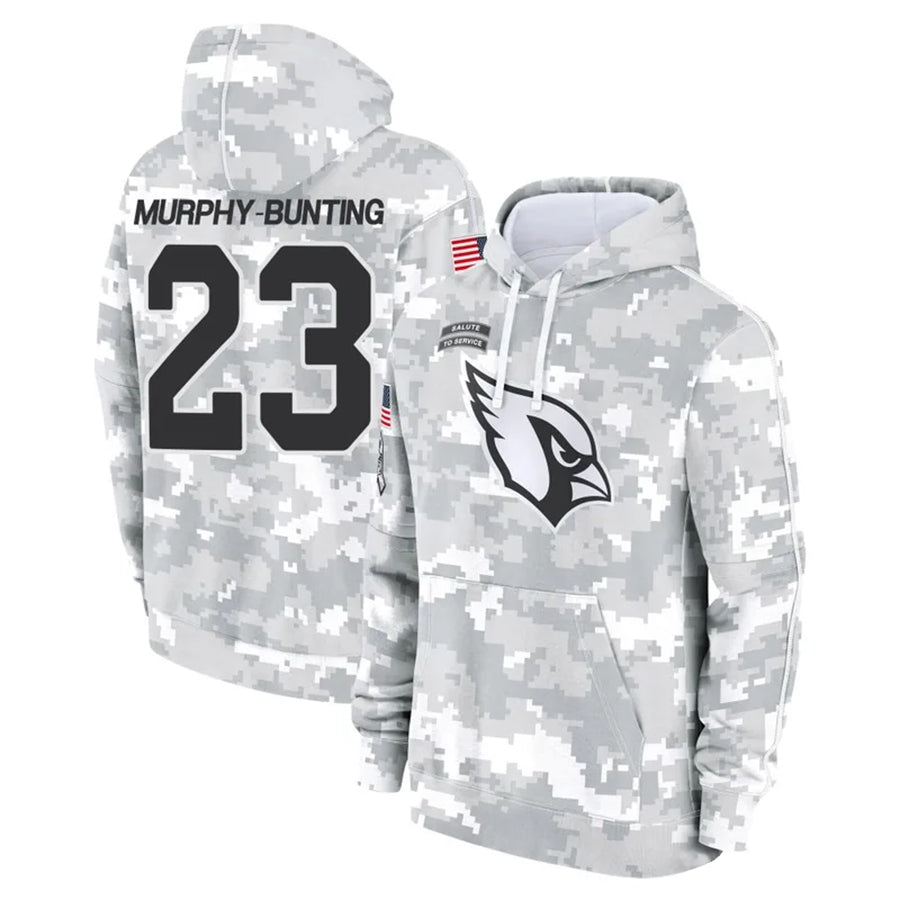 A.Cardinals #23 Sean Murphy-Bunting Player Camo Salute to Service Hoodies STECN Stitched Jerseys