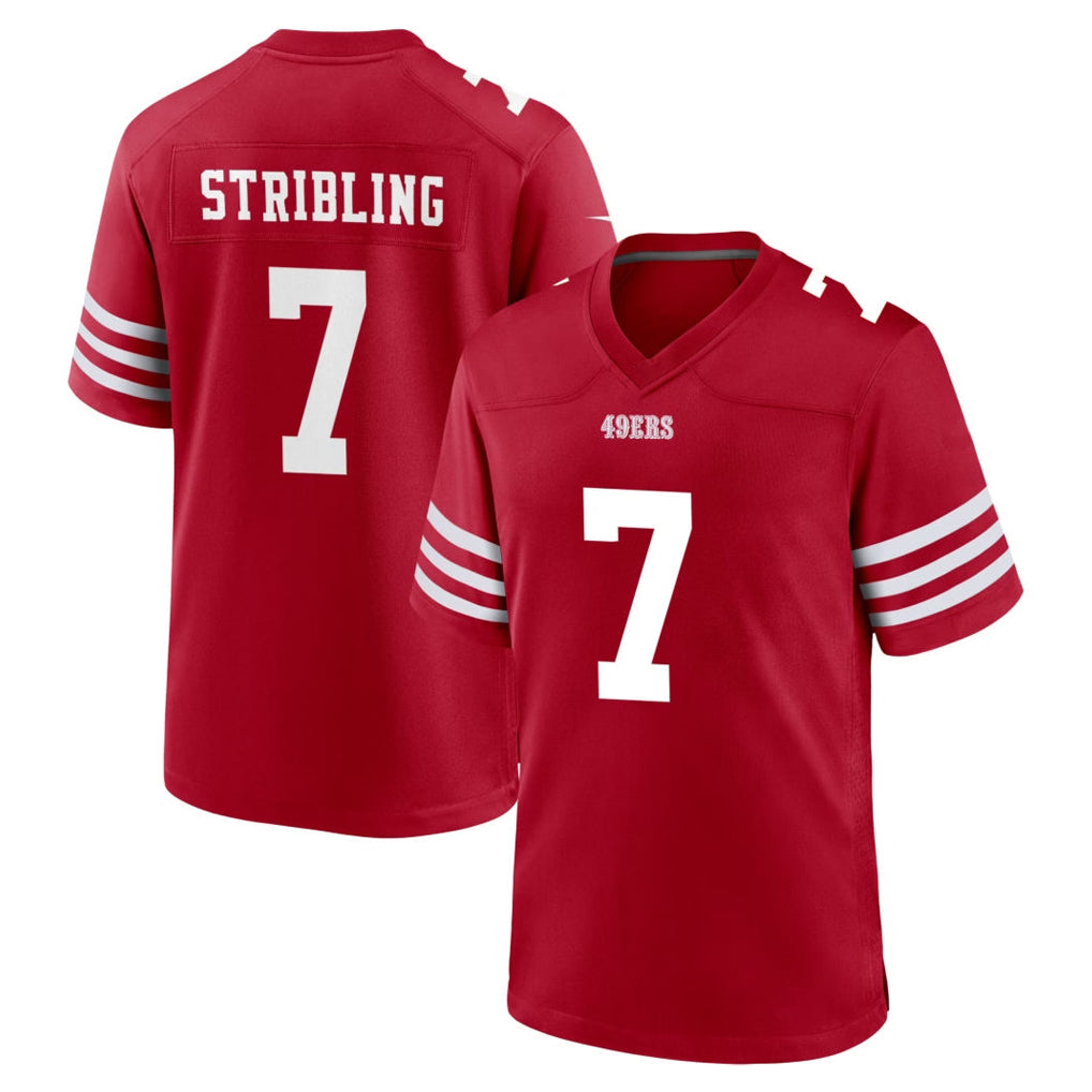 SF.49ers #7 De'Zhaun Stribling Player Red Game Home STECN Stitched Jerseys