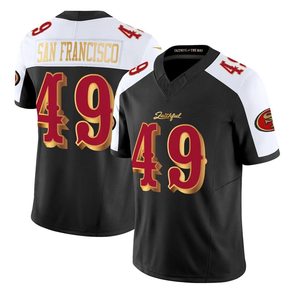 SF.49ers #49 The Faithful Player White-Black 2025 Rivalries Collection Game Limited STECN Stitched Jerseys