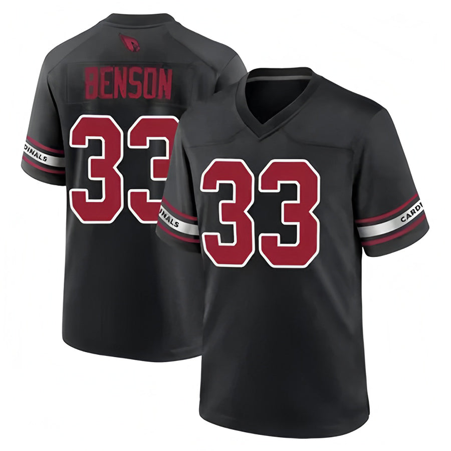 A.Cardinals #33 Trey Benson Player Black Home Game STECN Stitched Jerseys