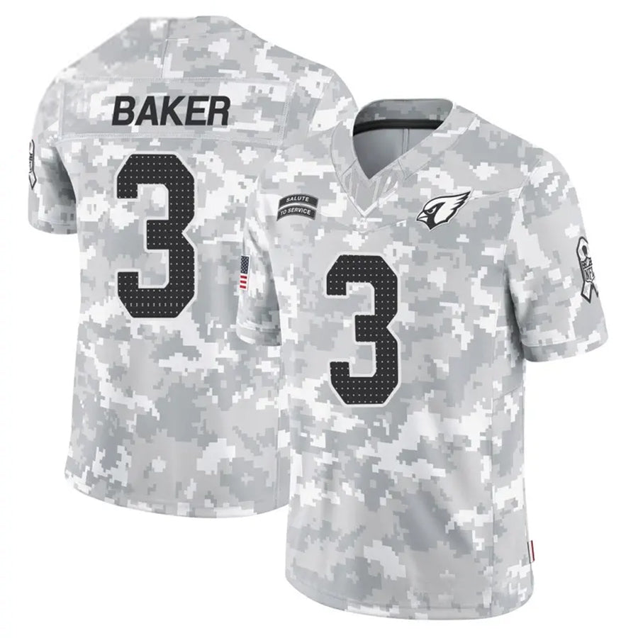 A.Cardinals #3 Budda Baker Player Camo Salute to Service Limited STECN Stitched Jerseys