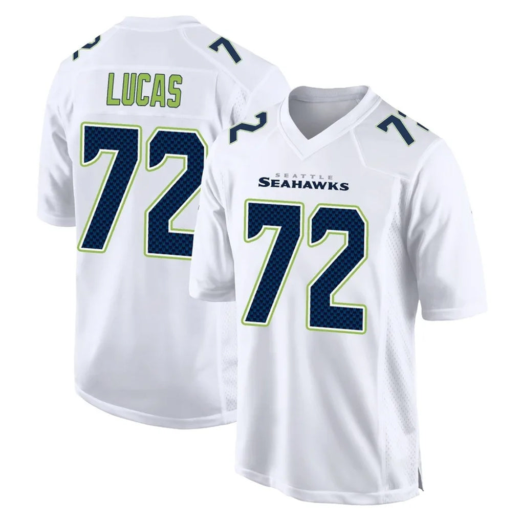 S.Seahawks #72 Abraham Lucas Player White Tundra Fashion Home Game STECN Stitched Jerseys
