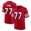 SF.49ers #77 Dominick Puni Player Red Limited Alternate Home Game STECN Stitched Jerseys