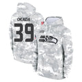 S.Seahawks #39 Ty Okada Player Arctic Camo Limited Salute to Service Pullover Hoodies Game STECN Stitched Jerseys