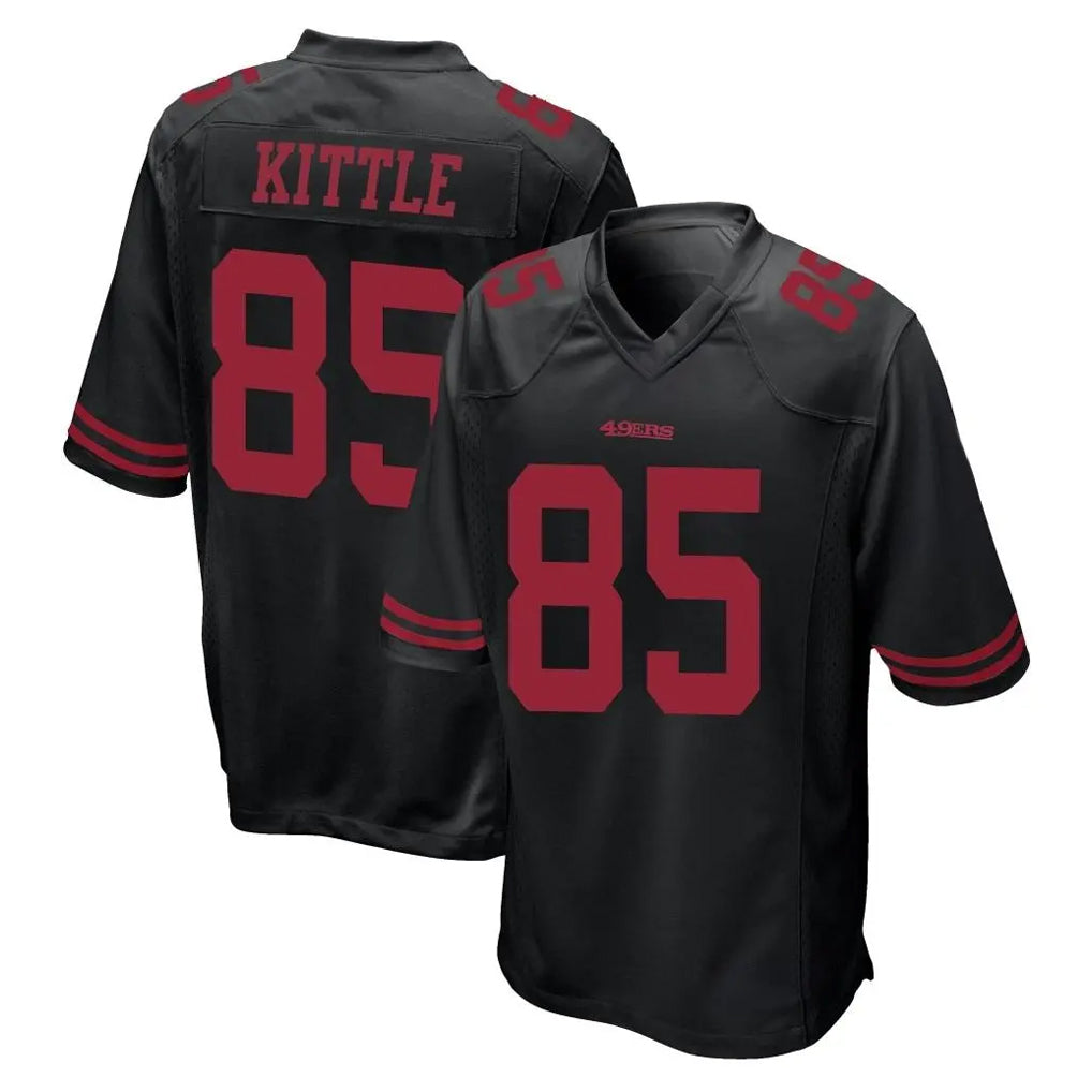 SF.49ers #85 George Kittle Player Black Alternate Home Game STECN Stitched Jerseys